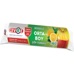Orta Boy Büzgülü Limon Çöp Torbası 10'lu 55 x 60 cm