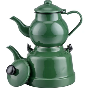 M&K Kitchen Ebru Emaye Yeşil Çaydanlık Takımı Vintage Nostalji Orta Boy Eçty-03