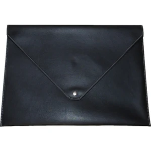 A4 Suni Deri Zarf Çıtçıtlı Dosya 25,5 x 33,5 cm Siyah