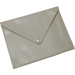 A5 Suni Deri Zarf Çıtçıtlı Dosya 19,5 x 24,7 cm Bej