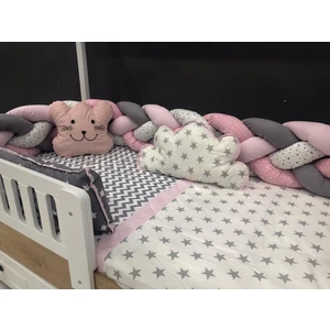 Mini Baby 4'lü Örgülü Pembe Montessori Bebek-Çocuk Uyku Seti