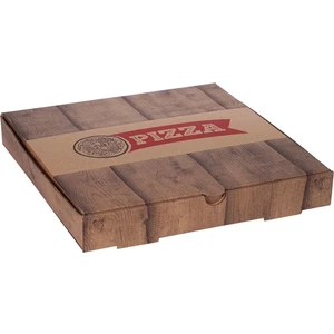 Kuzeykutu Ahşap Baskılı Pizza Kutusu 22 x 22 x 4 cm 100 Adet