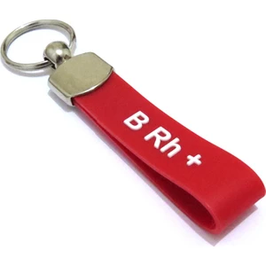 B Rh + Kan Grubu Silikon Kauçuktan Anahtarlık 1 Adet
