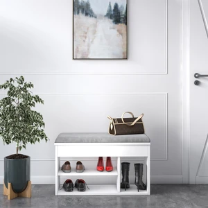 Ruum Store Pera Açılır Oturaklı Bölmeli Ayakkabılık Opak Beyaz