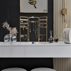 Gold Altın 3'lü Bino Gold Altın 3'lü Takı Standı Takılık Organizer Takılık,Organizer