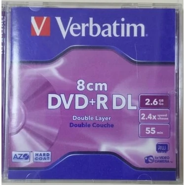 Verbatim Mini DVD+R Dl 8 cm 2.6GB 55 Min + Mini Kamera