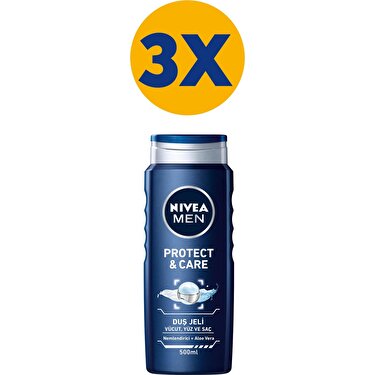 Nivea Men Protect&Care Erkek Duş Jeli 500 ml X3