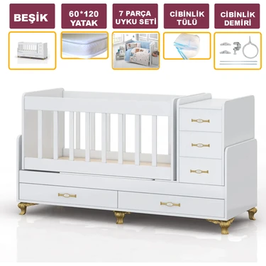 By Golden 5 Çekmeceli Avangard Büyüyen Bebek Beşiği