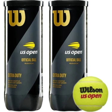 Wilson Us Open 2 Kutu 3'lü Tenis Topu 6 Adet Extra Duty Yeşil Renkli Kutulu
