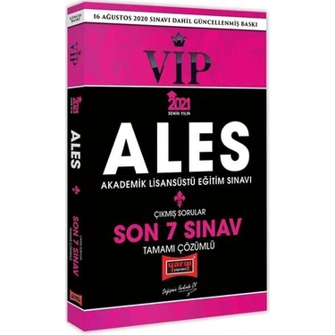 Yargı Yayınevi 2021 ALES VIP Son 7 Sınav Tamamı Çözümlü Çıkmış