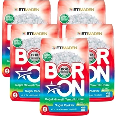 Boron Doğal Mineralli Temizlik Ürünü Renkliler İçin 4 kg x 5