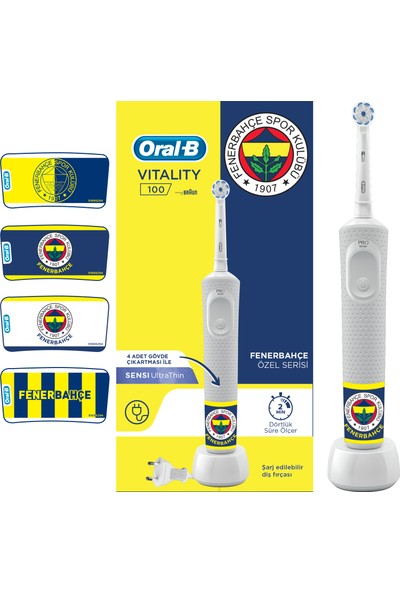 Oral-B D100 Vitality Şarj Edilebilir Diş Fırçası Fenerbahçe Özel Seri
