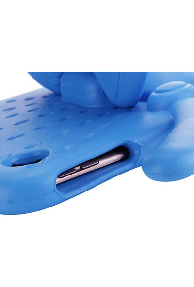 CepLab Apple iPad Mini 2 Kılıf Kelebekli Standlı Silikon Tablet Kılıfı + Dokunmatik Kalem Sarı