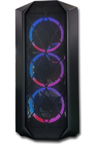 Lunatic Orkinos Mesh Panel Dikey Ekran Kartı Takılabilen 4 RGB Fanlı mATX Bilgisayar Kasası