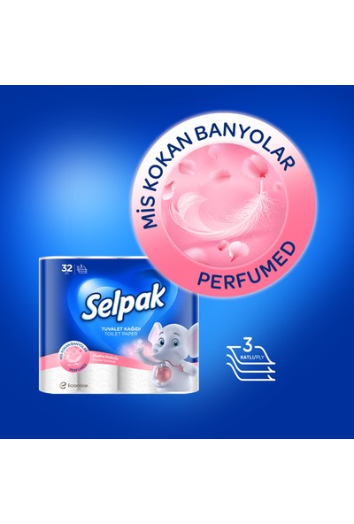 Selpak Tuvalet Kağıdı 32'li Pudra Kokulu