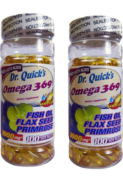 Dr Quicks Omega 3.6.9 Flax Seed Oil+Primrose Oil 100 Softgel 2 Kutu