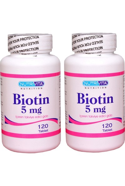 Nutrivita Nutrition Biotin 5 Mg 120 Tablet 2 Adet