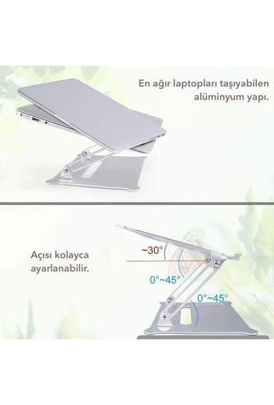 iDock N30 Alüminyum Ergonomik Tam Ayarlı Laptop Bilgisayar Standı