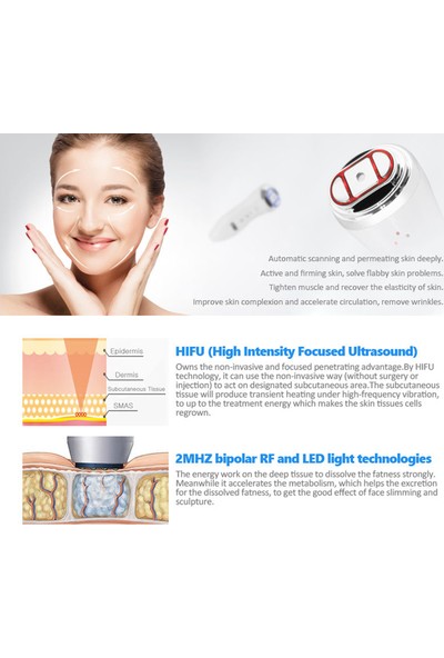 Mini Hifu Rf Mezoterapi Cilt Temizleme Yenileme Yüz Masaj Cihazı Anti Aging Makinesi