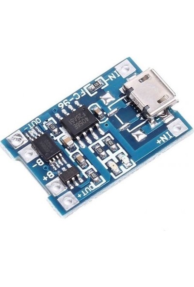 Arduino 10'lu Ters Akım Korumalı TP4056 18650 Micro USB Lityum Pil Şarj Devresi