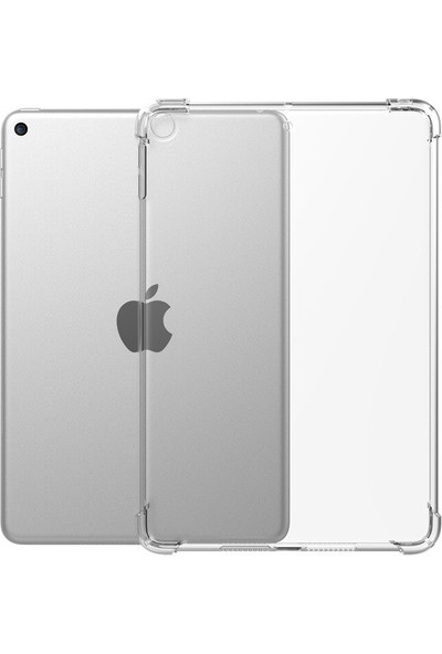 Ceplab Apple iPad 6.nesil 9.7" 2018 Kılıf Şeffaf Shockproof Silikon Kapak + Nano Esnek Koruyucu Cam