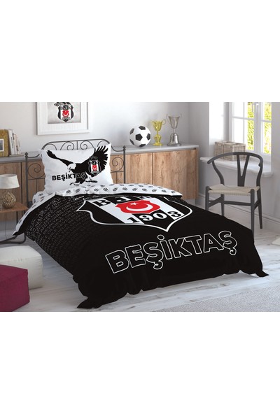 Taç Lisanslı Beşiktaş Marşlı Logo Tek Kişilik Nevresim Takımı