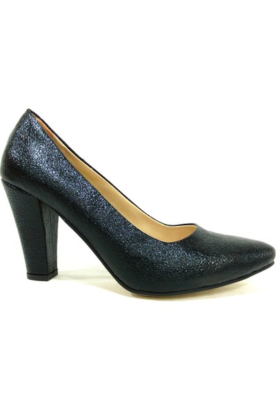 Zenay 1535P Siyah Topuklu Stiletto Kadın Ayakkabı