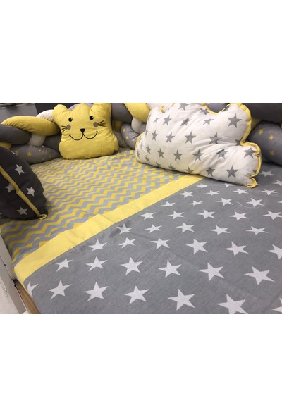 Mini Baby 4'lü Örgülü Sarı Montessori Bebek-Çocuk Uyku Seti