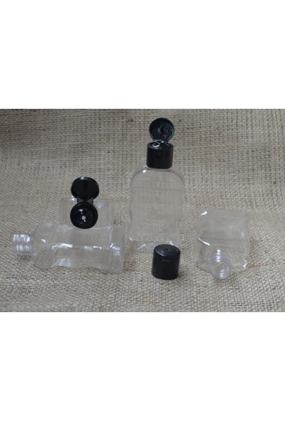 Arastana Boş Plastik Şişe 50 ml Flip Top Kapaklı 50 Adet Boş Dezenfektan Şişesi, Seyahat Şişesi Boş Pet Şişe