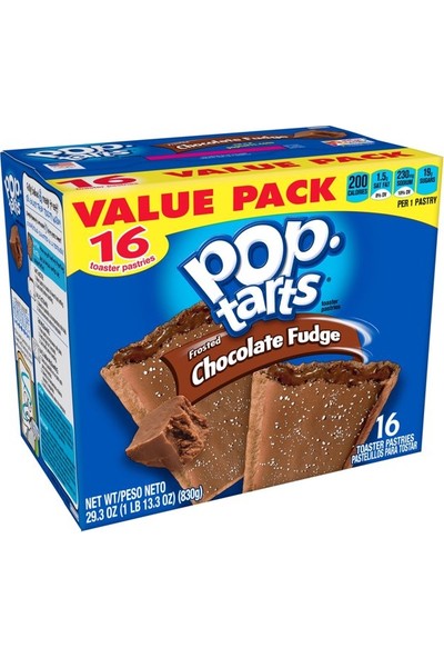 Pop-Tarts Frosted Chocolate Fudge 16 Pack Çikolatalı Bisküvi 768G