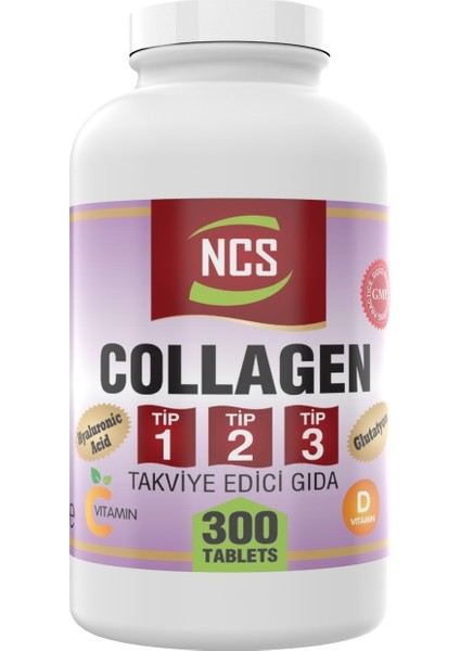 Collagen () (Tip) 1-2-3 Hyaluronic Acid 3 x 300 Tablet = 900 Tablet C & E & D Vitamini