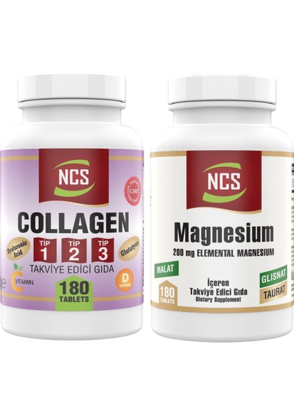 180 Tablet Collagen 1000 Mg Tip 1-2-3 Glutatyon Magnesium 180 Tablet