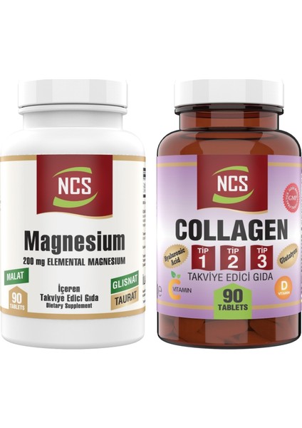 90 Tablet Collagen 1000 Mg Tip 1-2-3 Glutatyon Magnesium Elementel 200 Mg 90 Tablet