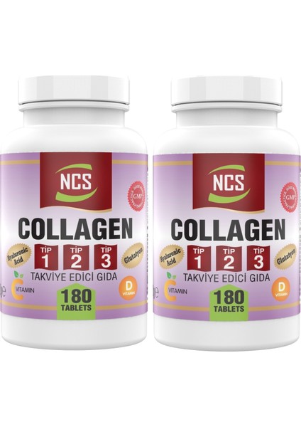 Collagen () (Tip) 1-2-3 Hyaluronic Acid 2 x 180 Tablet =360 Tablet C & E & D Vitamini