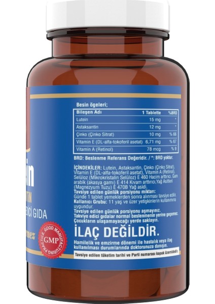 Lutein 15 Mg Astaksantin 12 Mg 120 Tablet