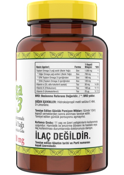 Omega 3 Balık Yağı K & D Vitamini 60 Kapsül Biotin 60 Kapsül