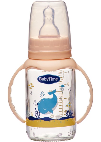 BT080 Kulplu Cam Biberon 125 ml - Krem