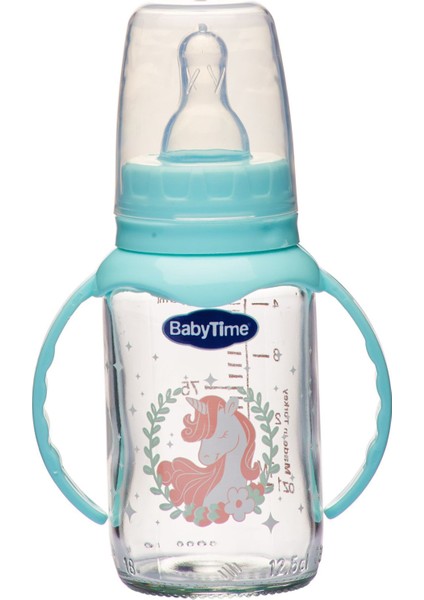 Babytime BT080 Kulplu Cam Biberon 125 ml - Yeşil