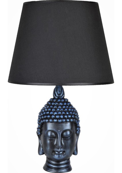 Modern Dizayn Büyük Buda Abajur Cobalt Siyah