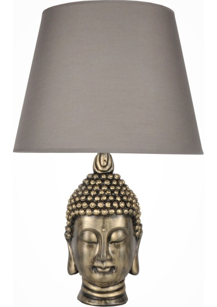 Modern Dizayn Büyük Buda Abajur Gold Antrasit