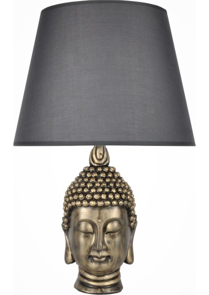 Modern Dizayn Büyük Buda Abajur Gold Gri