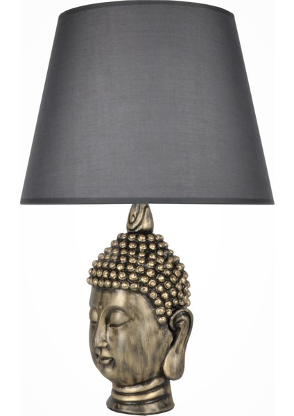Modern Dizayn Büyük Buda Abajur Gold Gri