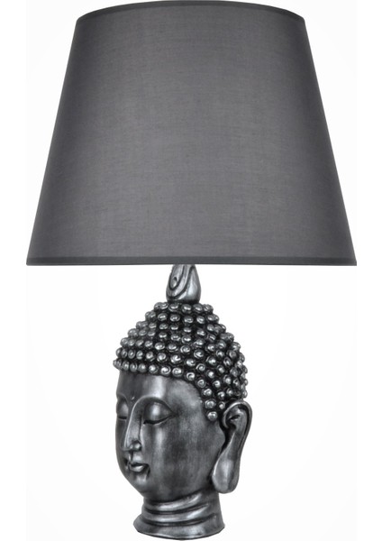 Modern Dizayn Büyük Buda Abajur Gümüş Gri