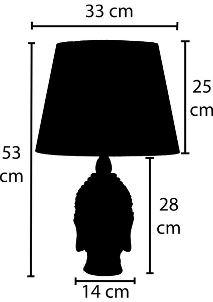 Modern Dizayn Büyük Buda Abajur Gümüş Gri