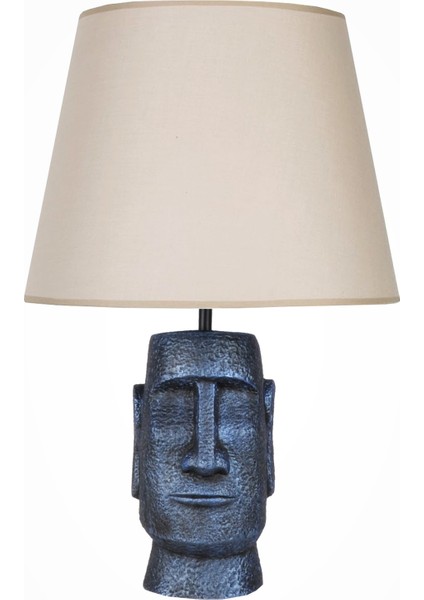 Modern Dizayn Moai Abajur Cobalt Bej