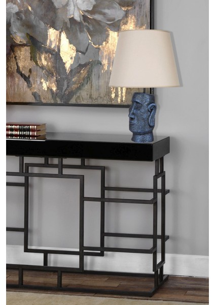 Modern Dizayn Moai Abajur Cobalt Bej