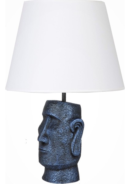 Modern Dizayn Moai Abajur Cobalt Beyaz