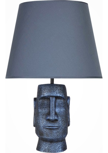 Modern Dizayn Moai Abajur Cobalt Lacivert