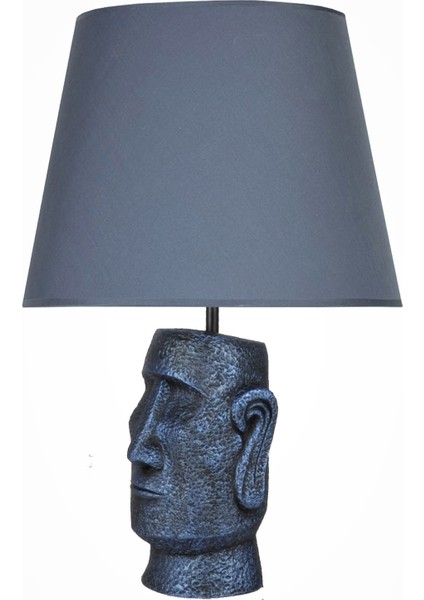 Modern Dizayn Moai Abajur Cobalt Lacivert