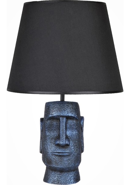 Modern Dizayn Moai Abajur Cobalt Siyah